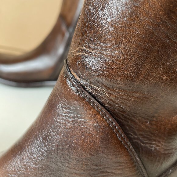 BED STU Manchester Distressed Brown Leather Tall Riding Boots BedStu Size 6 - Picture 6 of 16